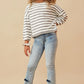 Girls Striped Cropped Knit Top