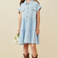 Girls Textured Button Down Collared Dress