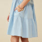 Girls Textured Button Down Collared Dress