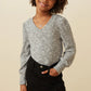 Girls Textured V-Neck Top