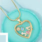 Customized Floating Gold Heart Locket- Birthstones