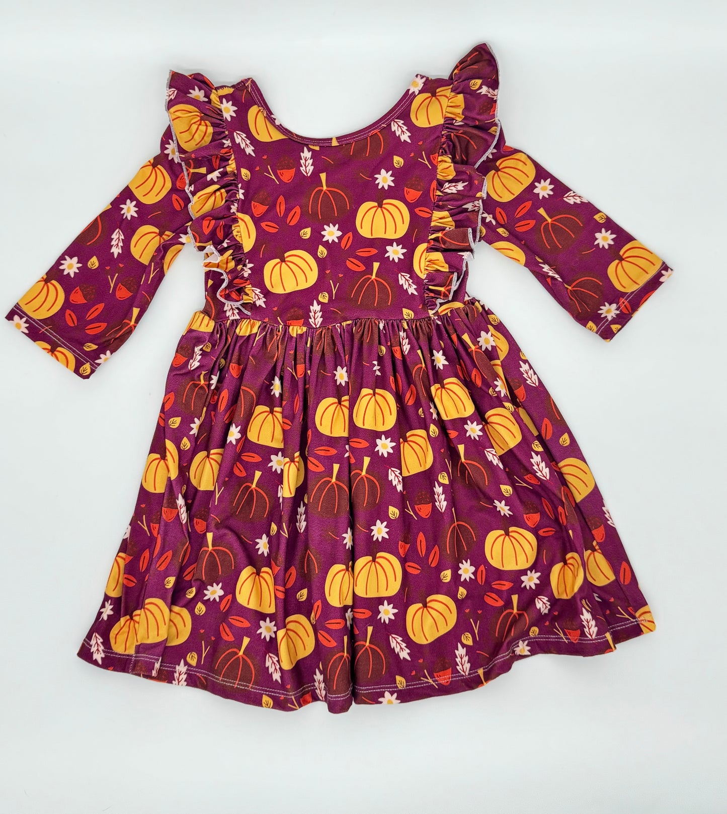 Vestido giratorio con volantes de otoño para niñas de Resale