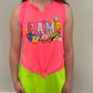 Girls Pink Camp Fun Tank