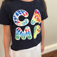 Girls Navy CAMP Tee