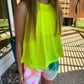 Girls Neon Yellow Muscle Tank