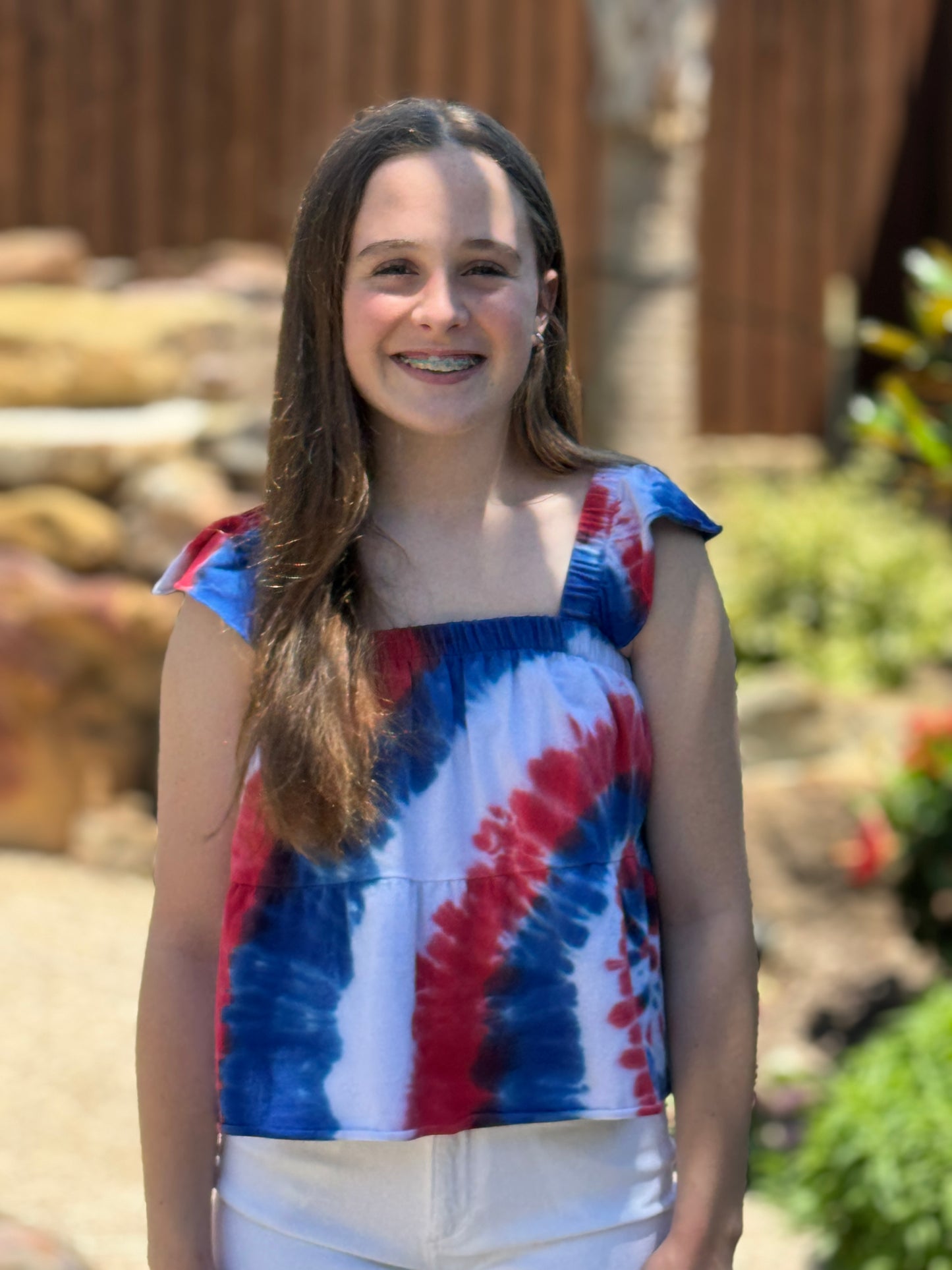 Girls Red, White & Blue Tank