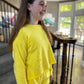 Girls Yellow Cropped Sweatshirt