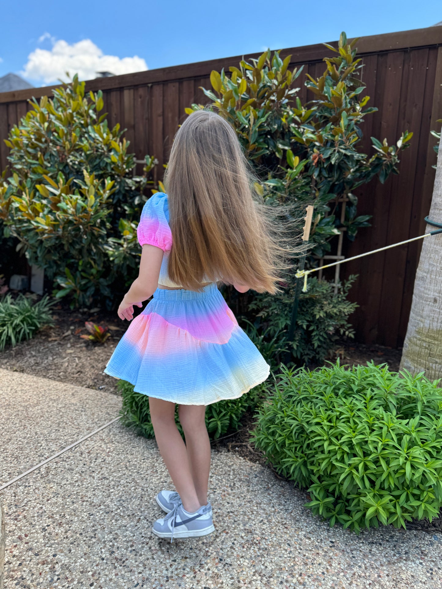 Girls Ombre Tie Dyed Skirts