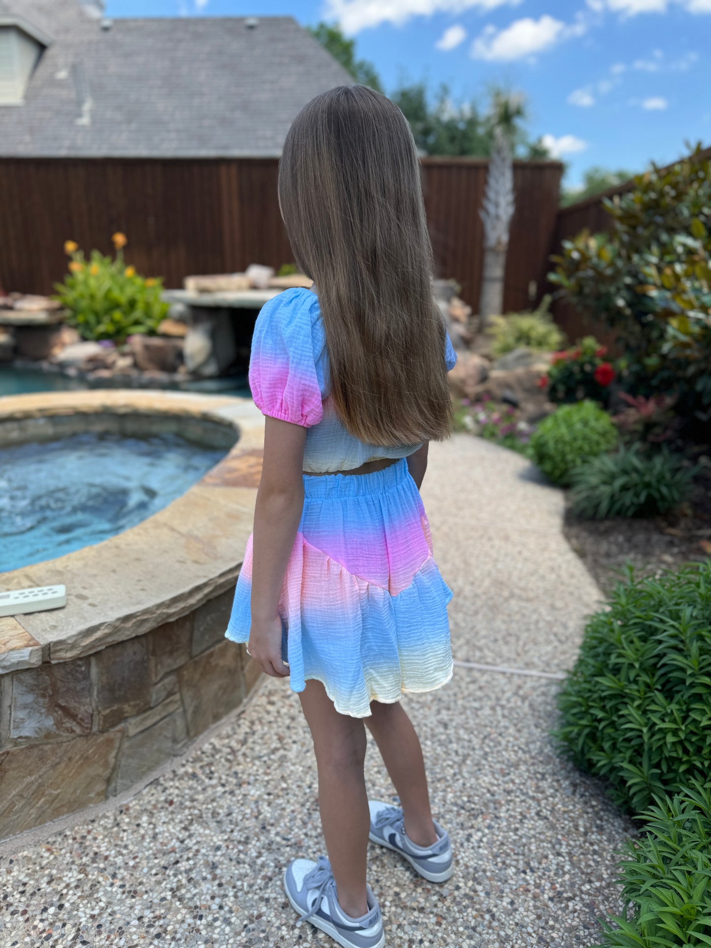 Girls Ombre Tie Dyed Skirts