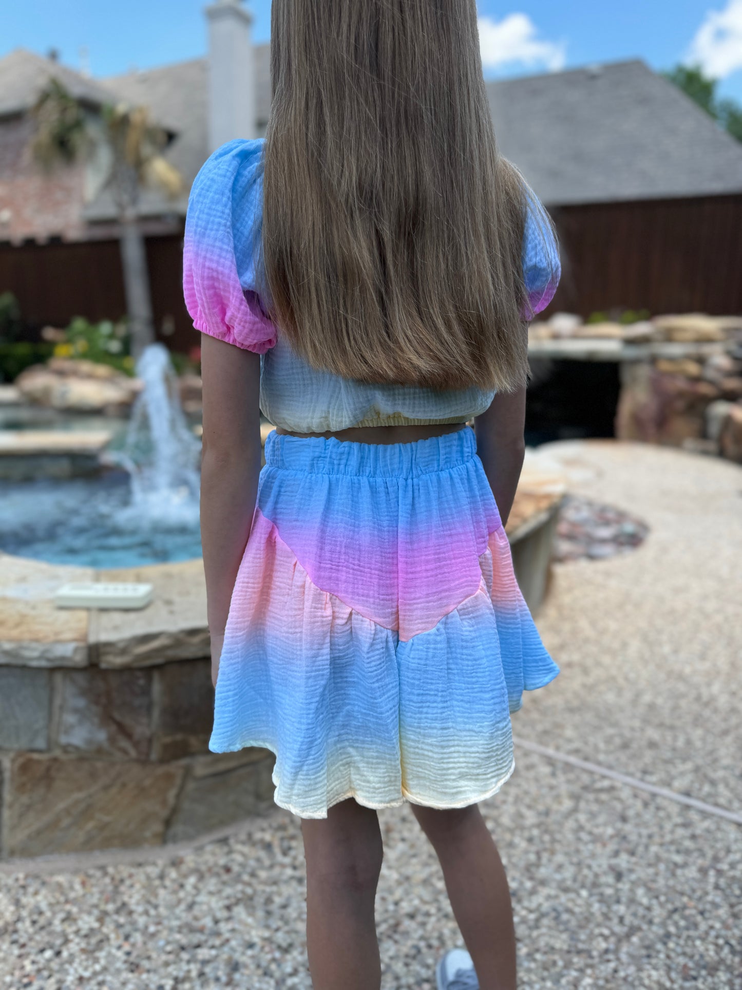 Girls Ombre Tie Dyed Skirts