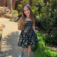 Girls Black Floral Bubble Dress