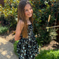 Girls Black Floral Bubble Dress