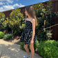 Girls Black Floral Bubble Dress