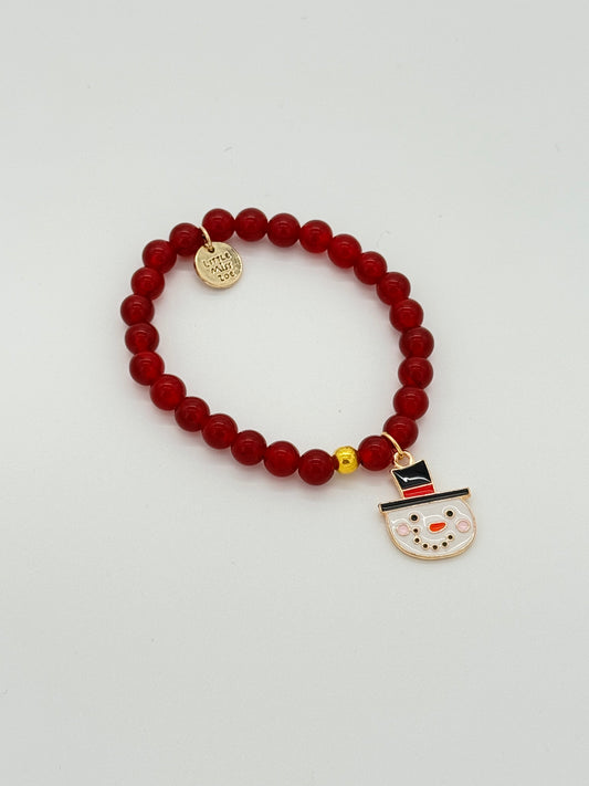 Holiday Beaded Bracelet: Snowman