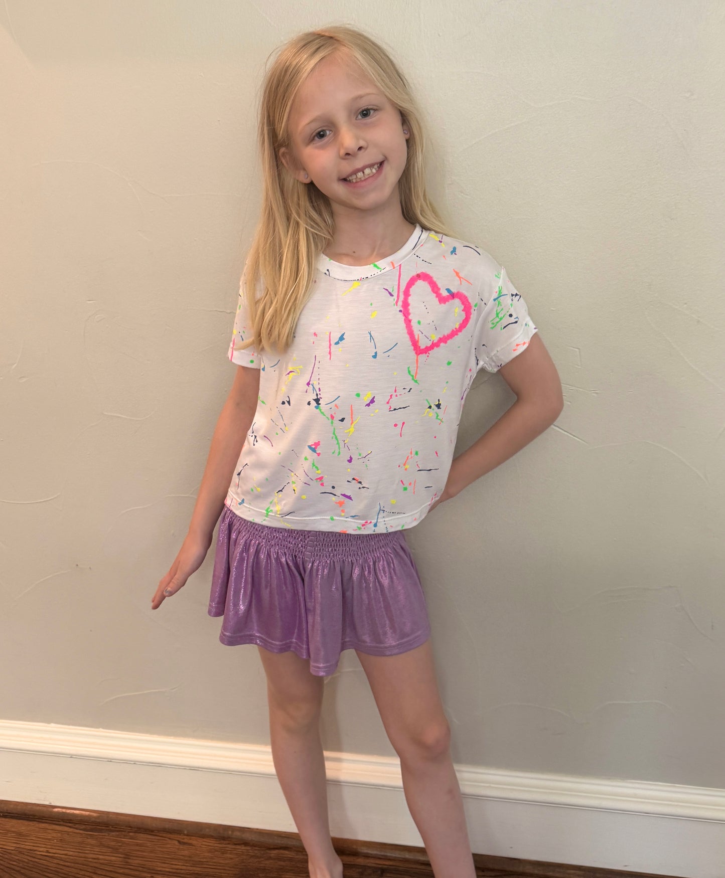 Tween Girls Neon Heart Splatter Tee 💖