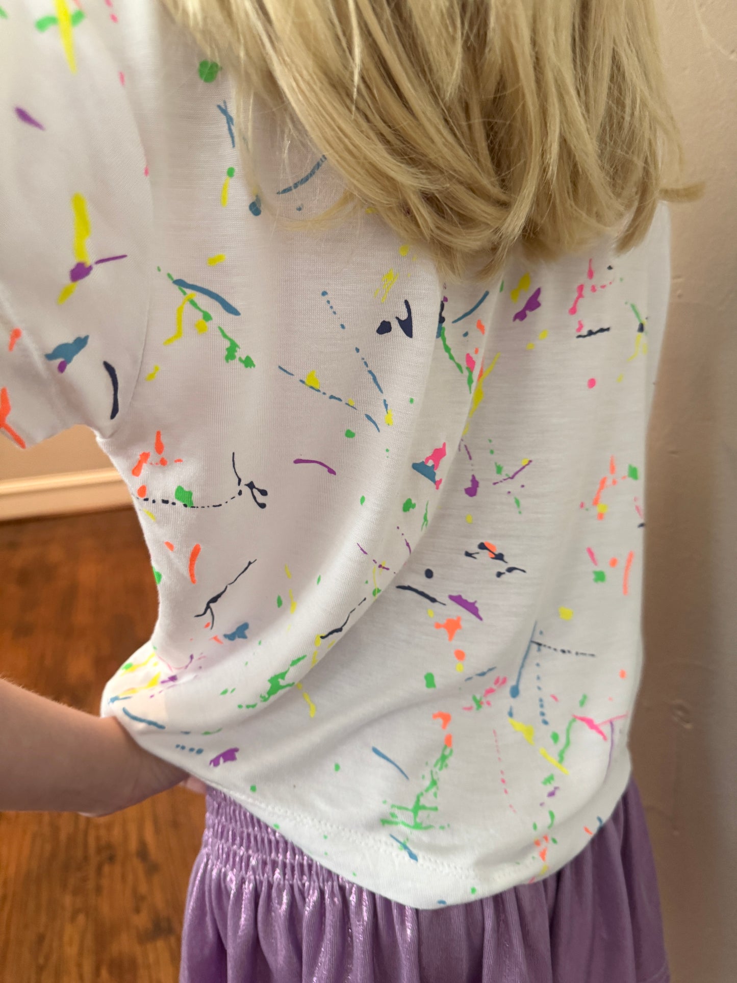 Tween Girls Neon Heart Splatter Tee 💖