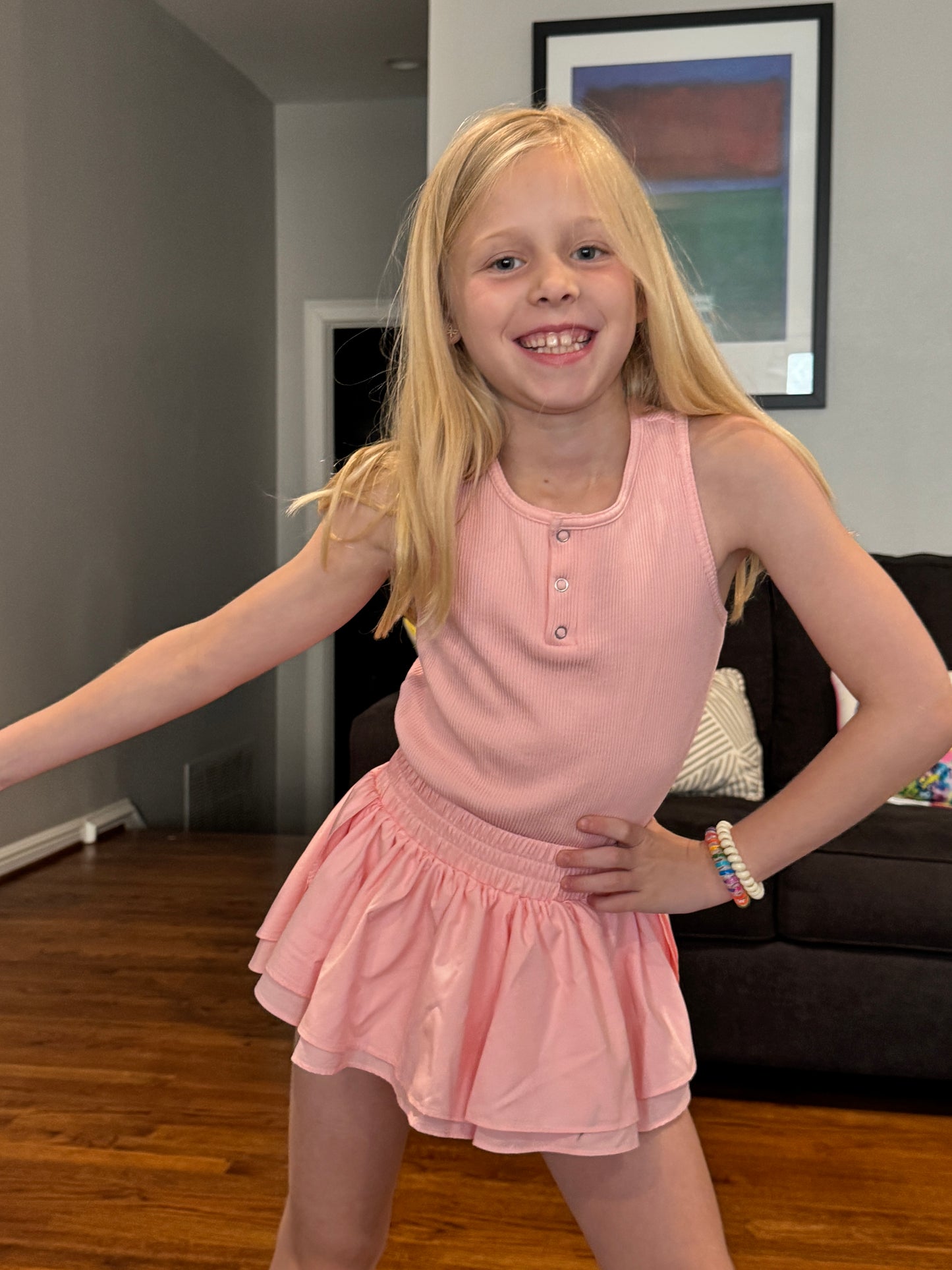 Girls Pink Dance Romper