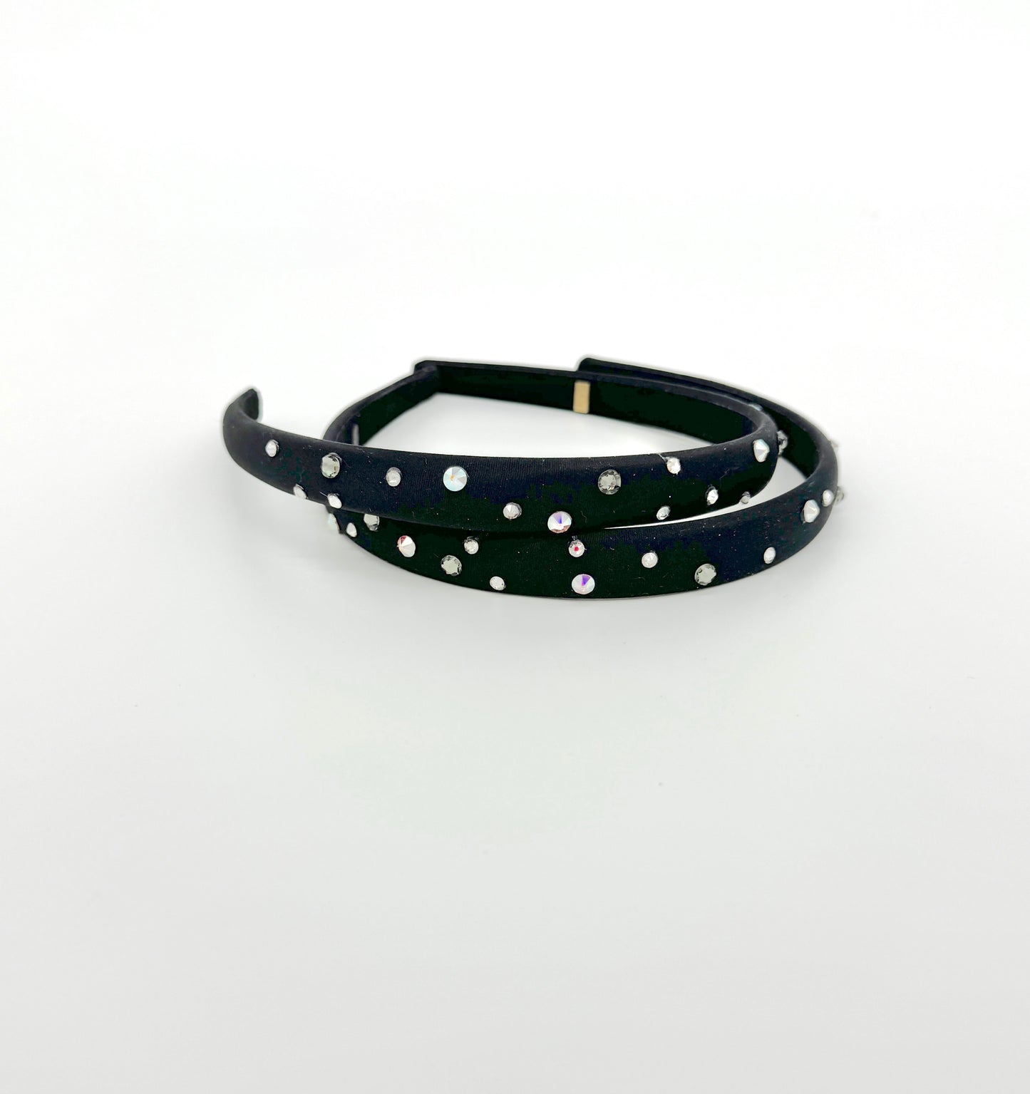 Girls Thin Satin Headband with Crystals