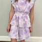 Girls Lavender Tie-Dye Ruffle Dress