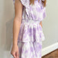 Girls Lavender Tie-Dye Ruffle Dress