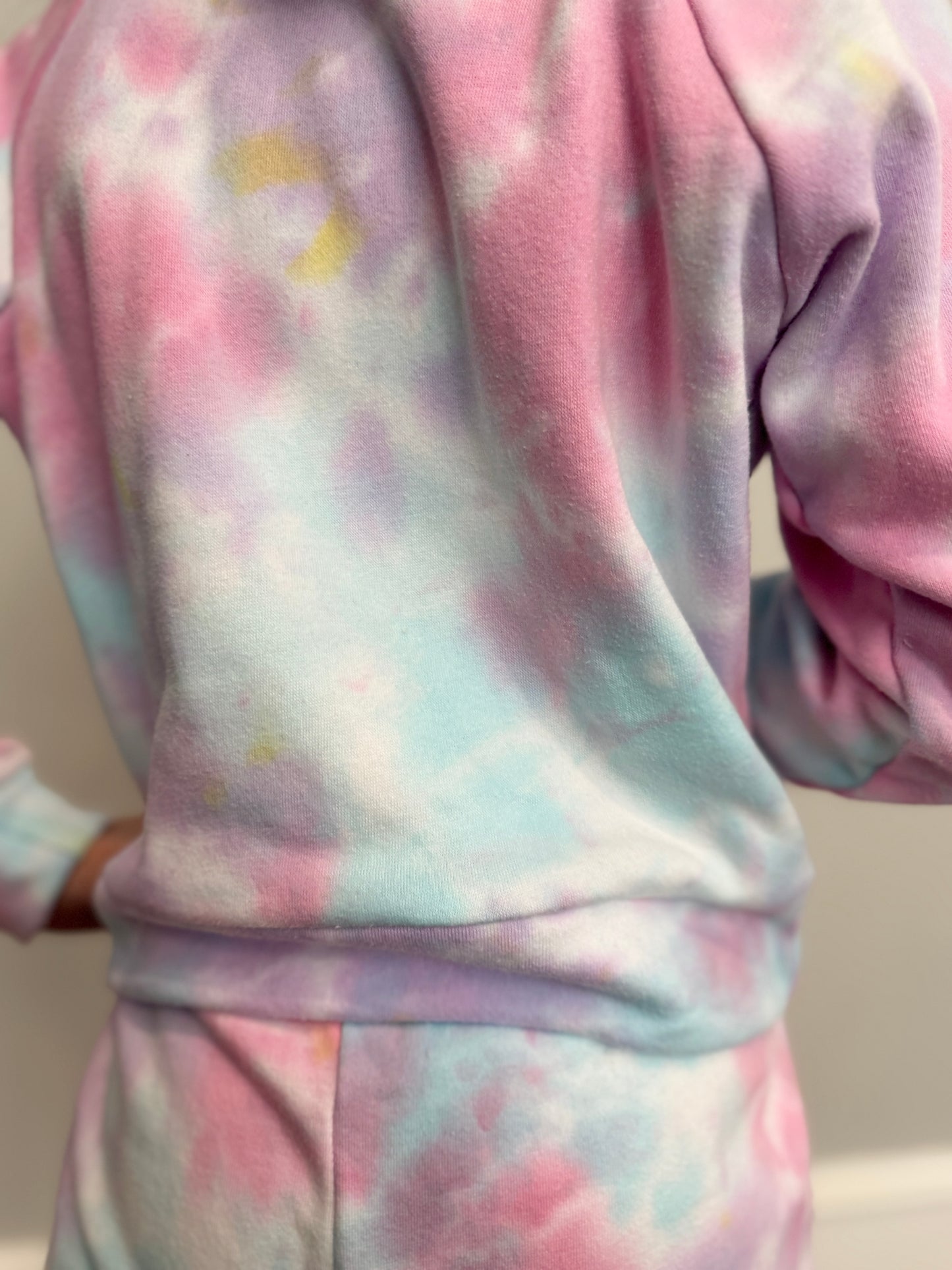 Girls Pastel Tie-Dye Smiley Sweatshirt