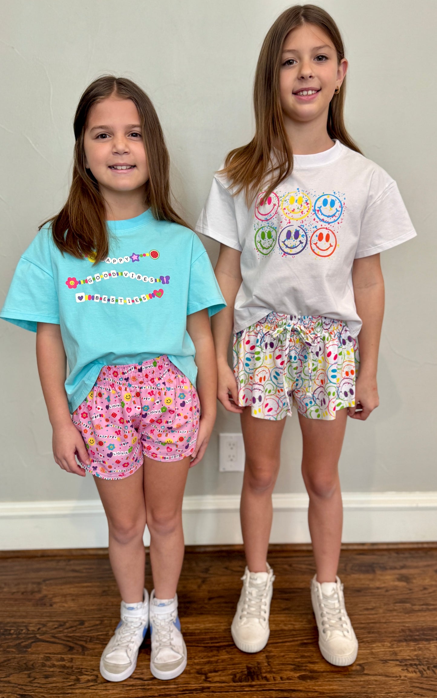 Girls Splatter Paint Smiley Boxy Tee