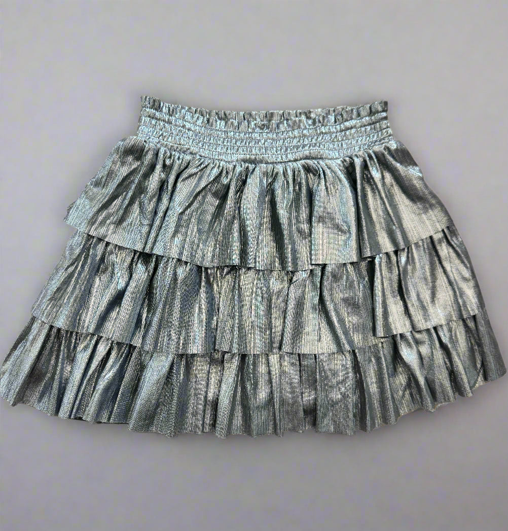 Girls Silver Moorea Ruffle Skirt