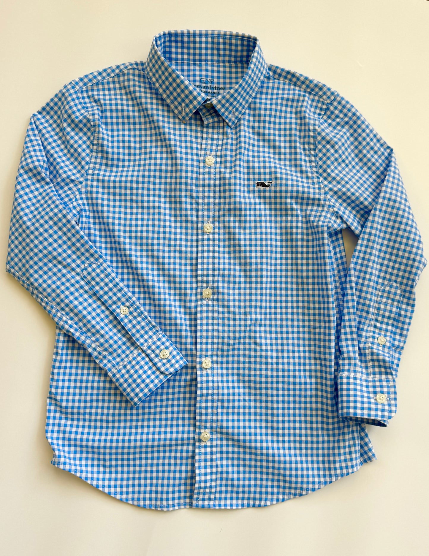 Resale Boys Gingham Plaid Button Down