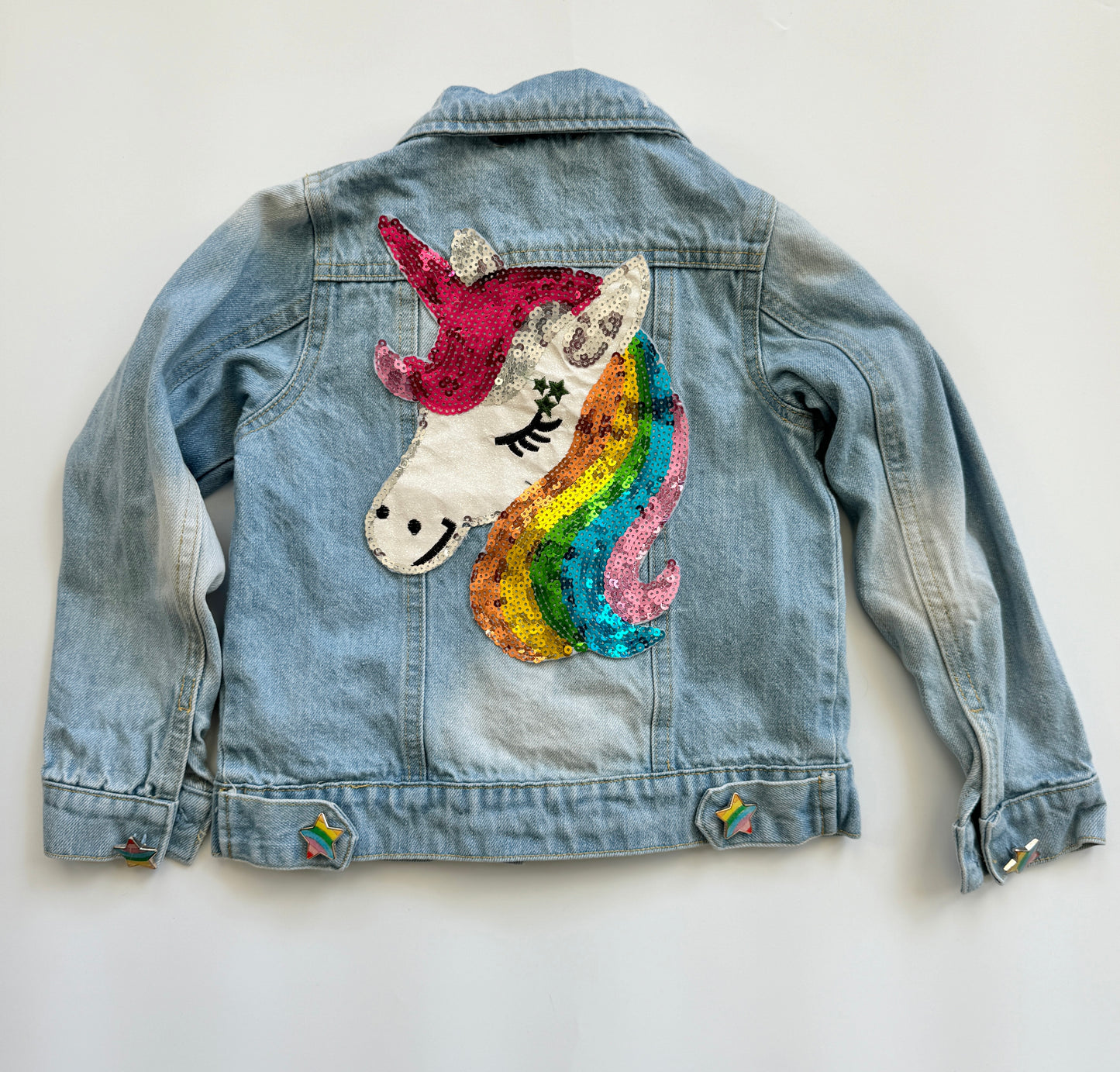 Resale Chaqueta vaquera con unicornio y lentejuelas para niñas