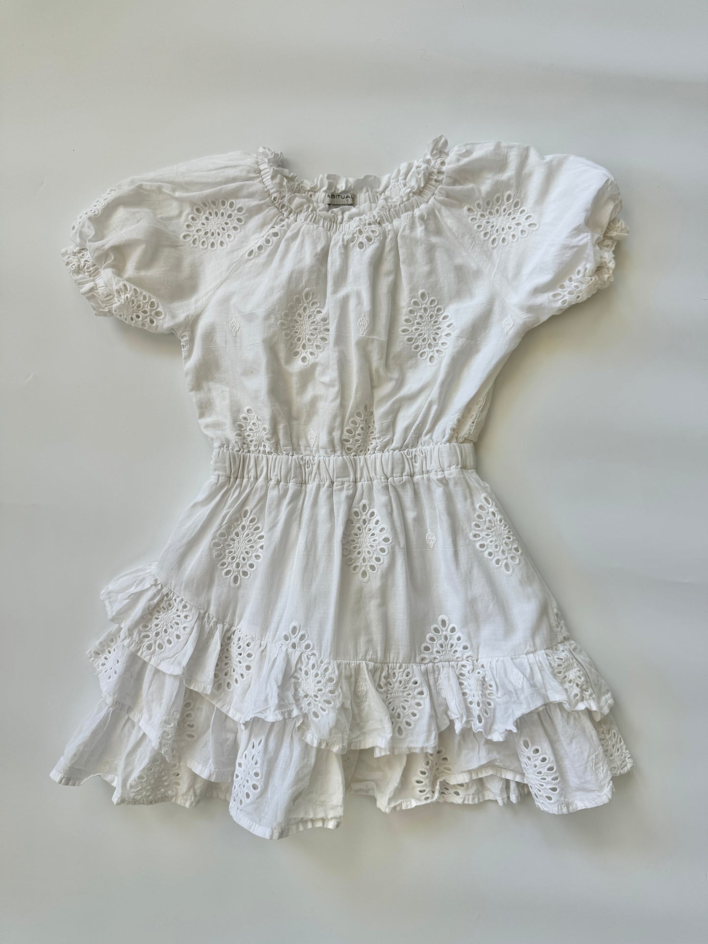 Resale Vestido Blanco Con Ojales Para Niña