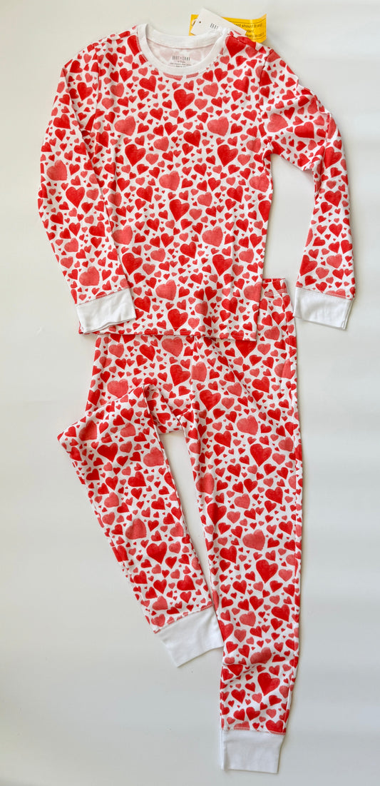 Resale Girls Long Sleeve Hearts Pajama Set