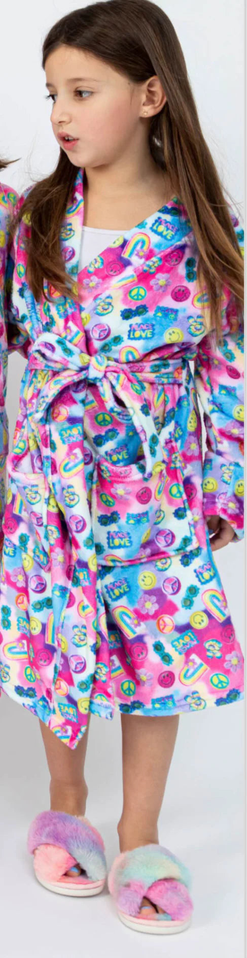 Girls Peace & Love Plush Robe