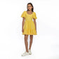 Girls Yellow Puff Sleeve Dress