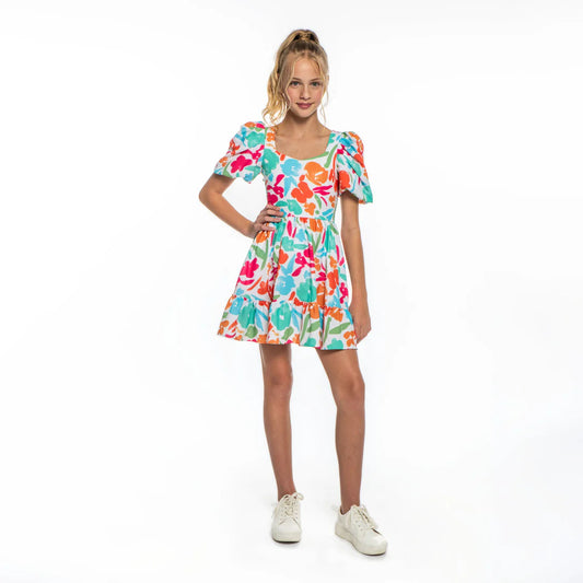 Girls Floral Mini Dress