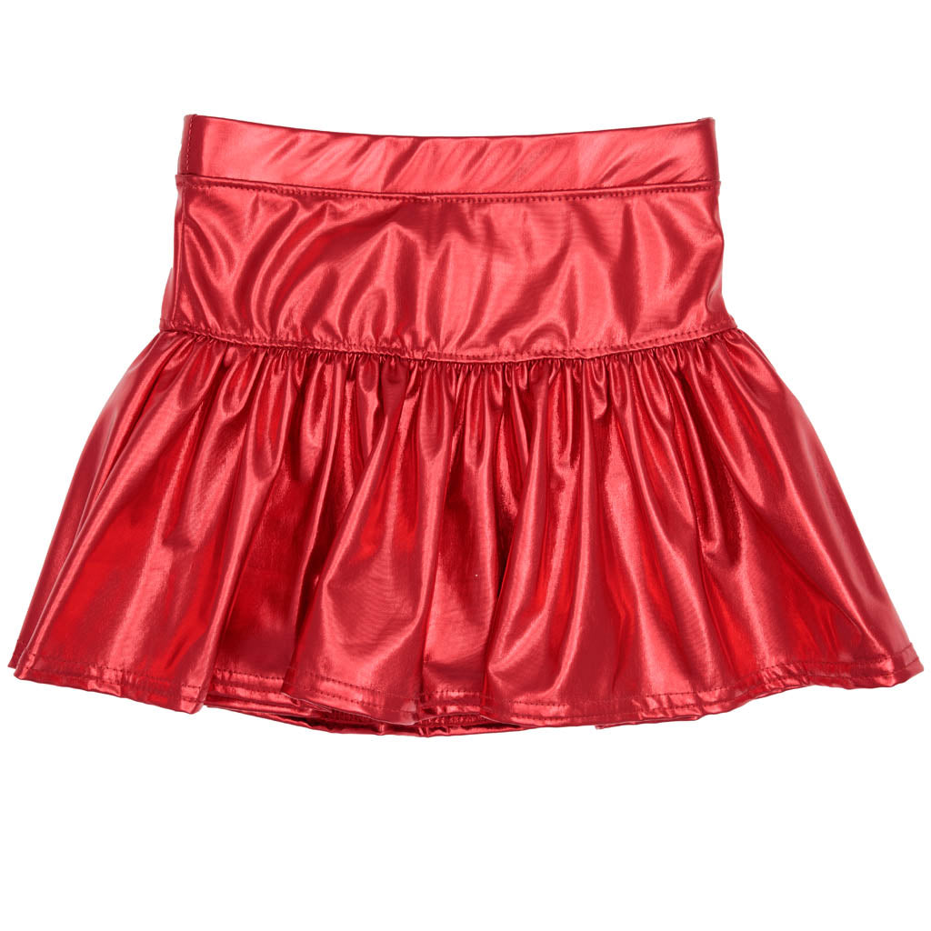 Girls Gathered Metallic Skort