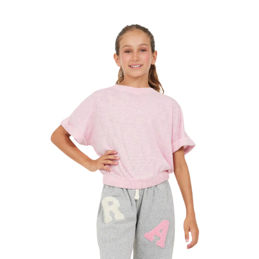 Girls Pink Dolman Sleeve Tee