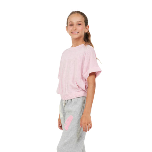 Girls Pink Dolman Sleeve Tee