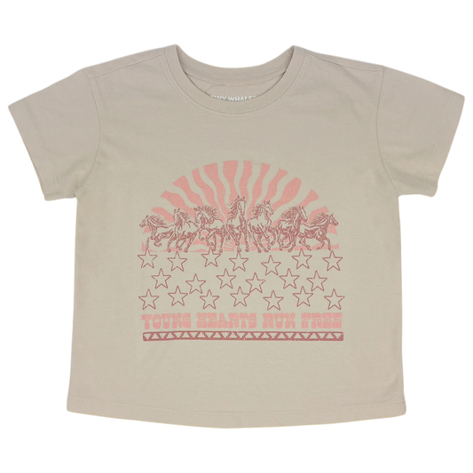 Girls Young Hearts Run Free Boxy Tee 🌟 🐴