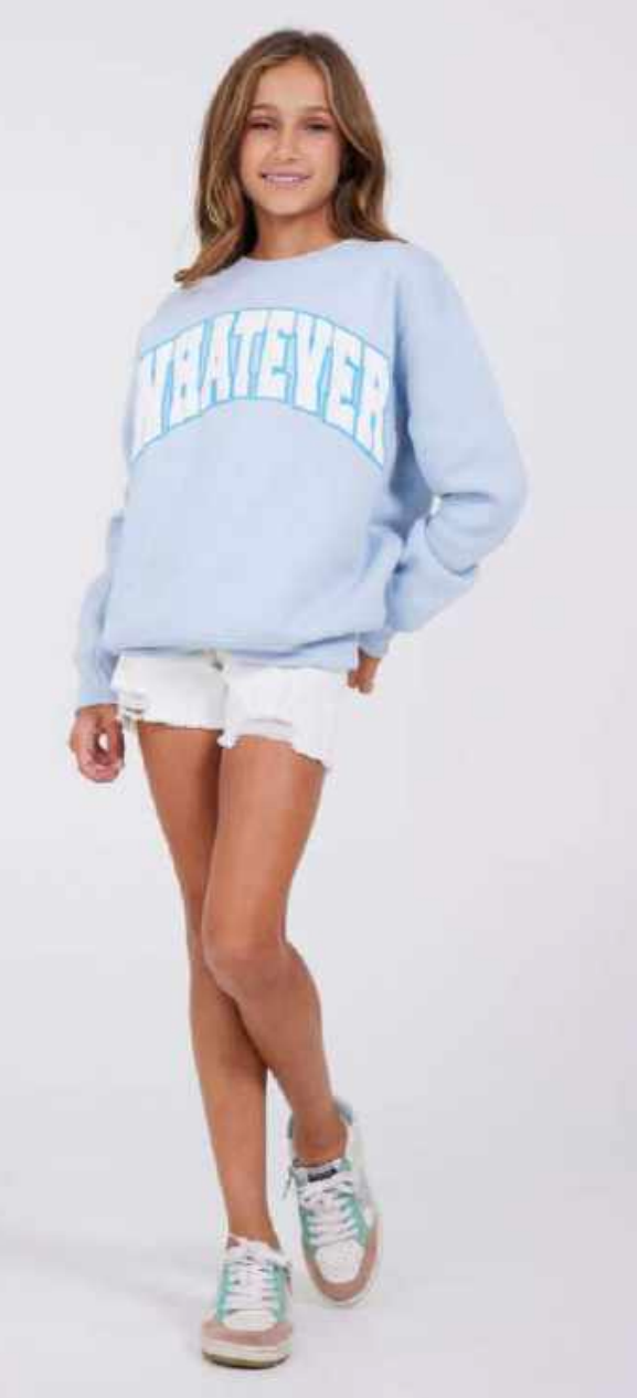 Girls Oversized "Whatever" Sweatshirt