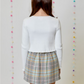 Girls Pleated Plaid Skort