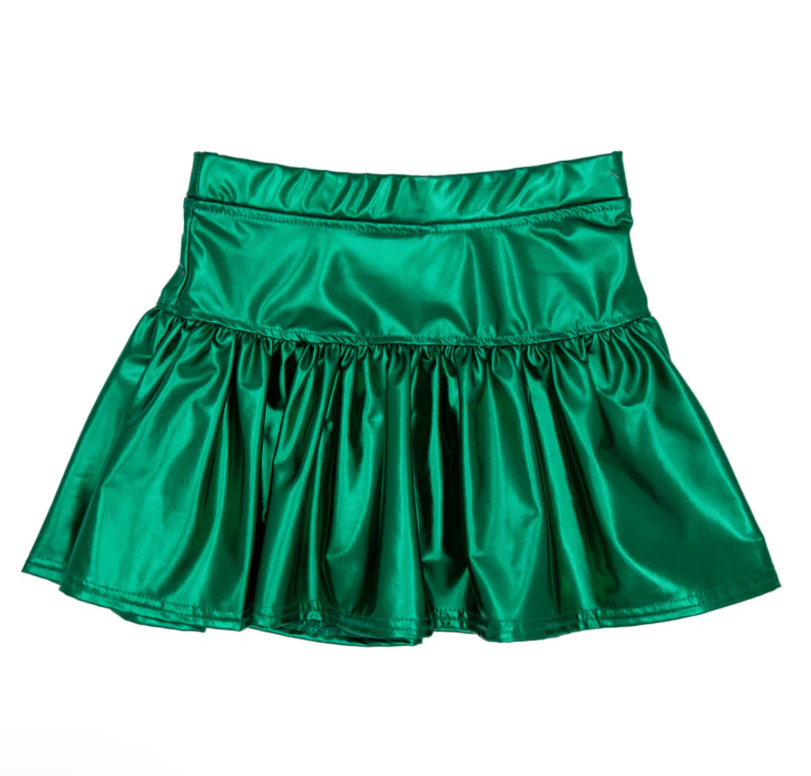 Girls Gathered Metallic Skort