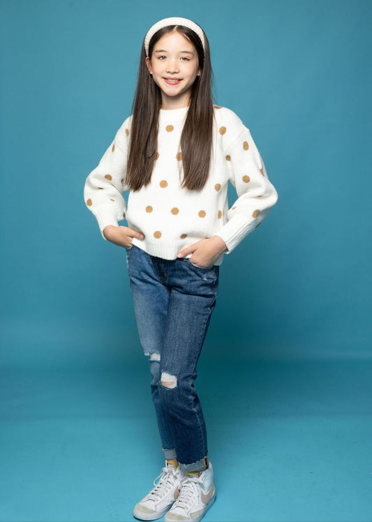 Girls Polka Dot Sweater
