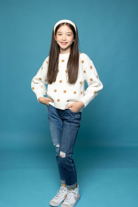 Girls Polka Dot Sweater