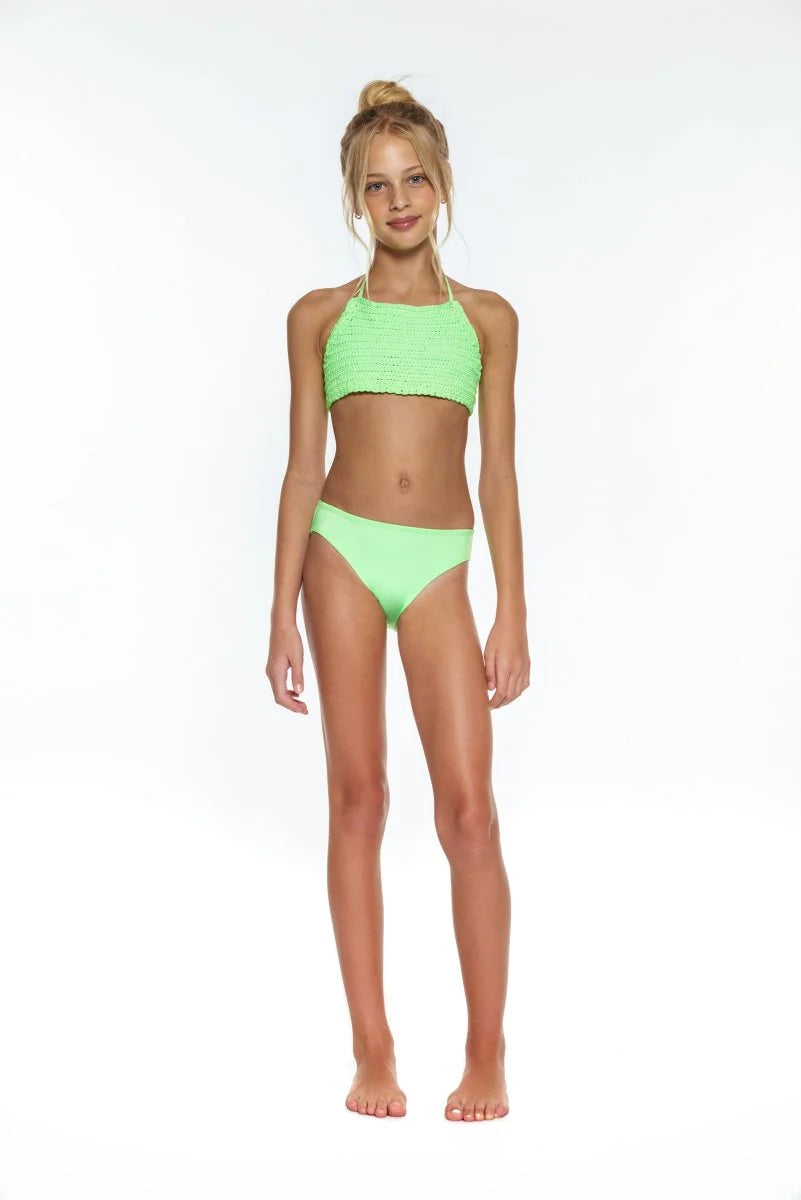 Bikini Niña Crochet Verde Neón 