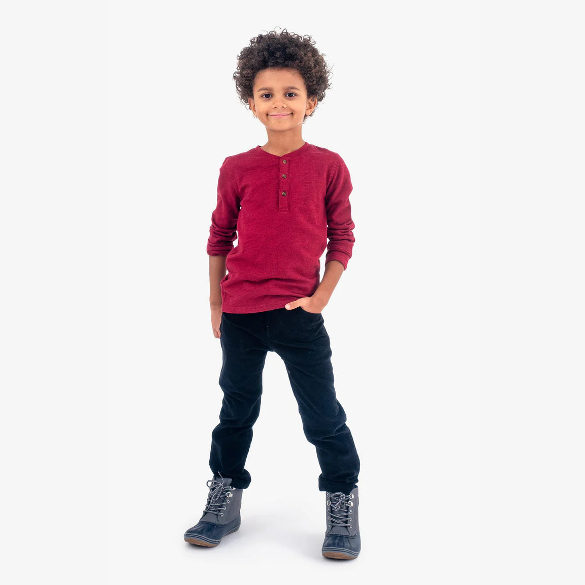 Boys Long Sleeve Henley T-shirt