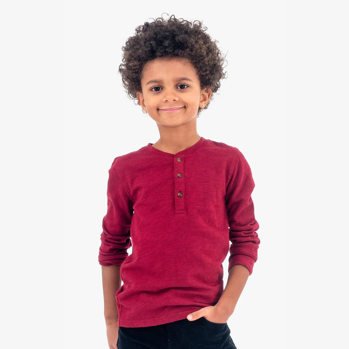 Boys Long Sleeve Henley T-shirt