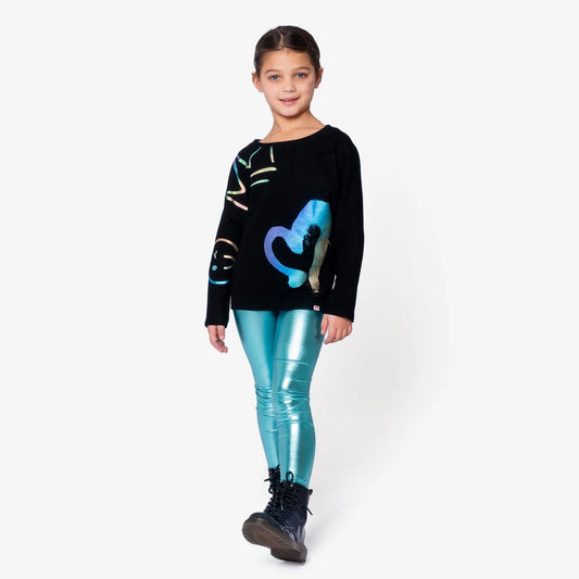 Girls Metallic Leggings