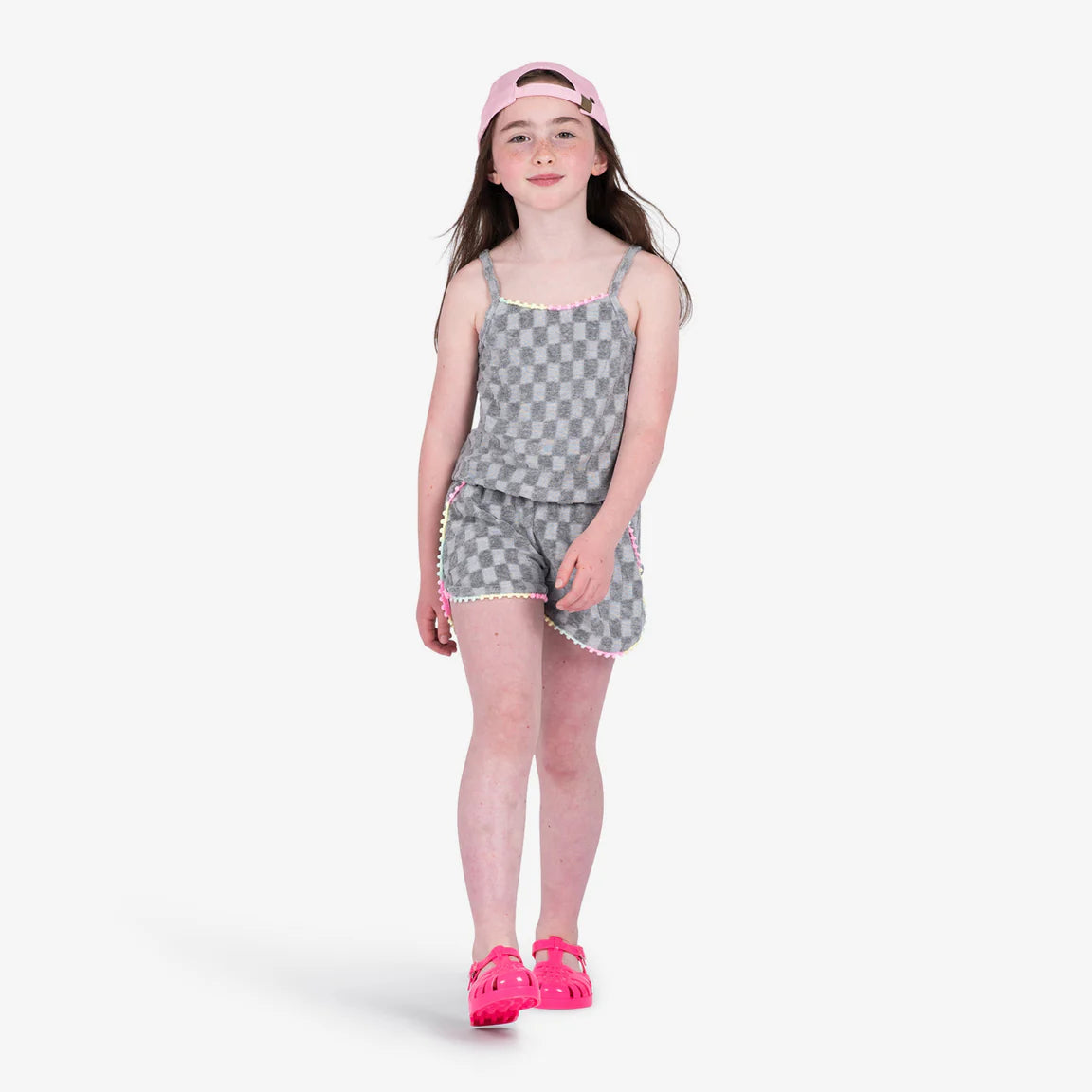 Girls Grey Terry Cloth Romper