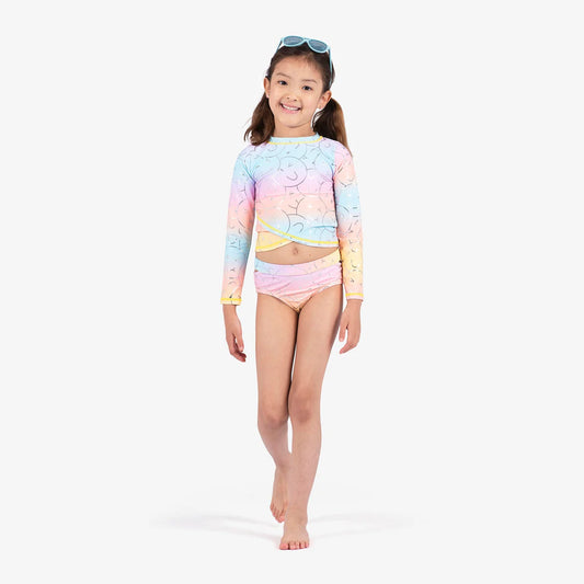 Girls Oceana Rash Guard Bikini Set