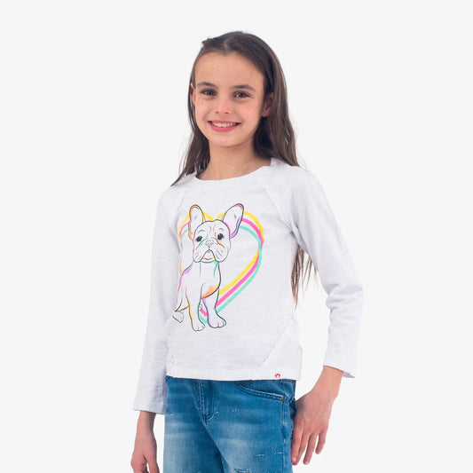 Girls Long Sleeve Frenchie T-Shirt